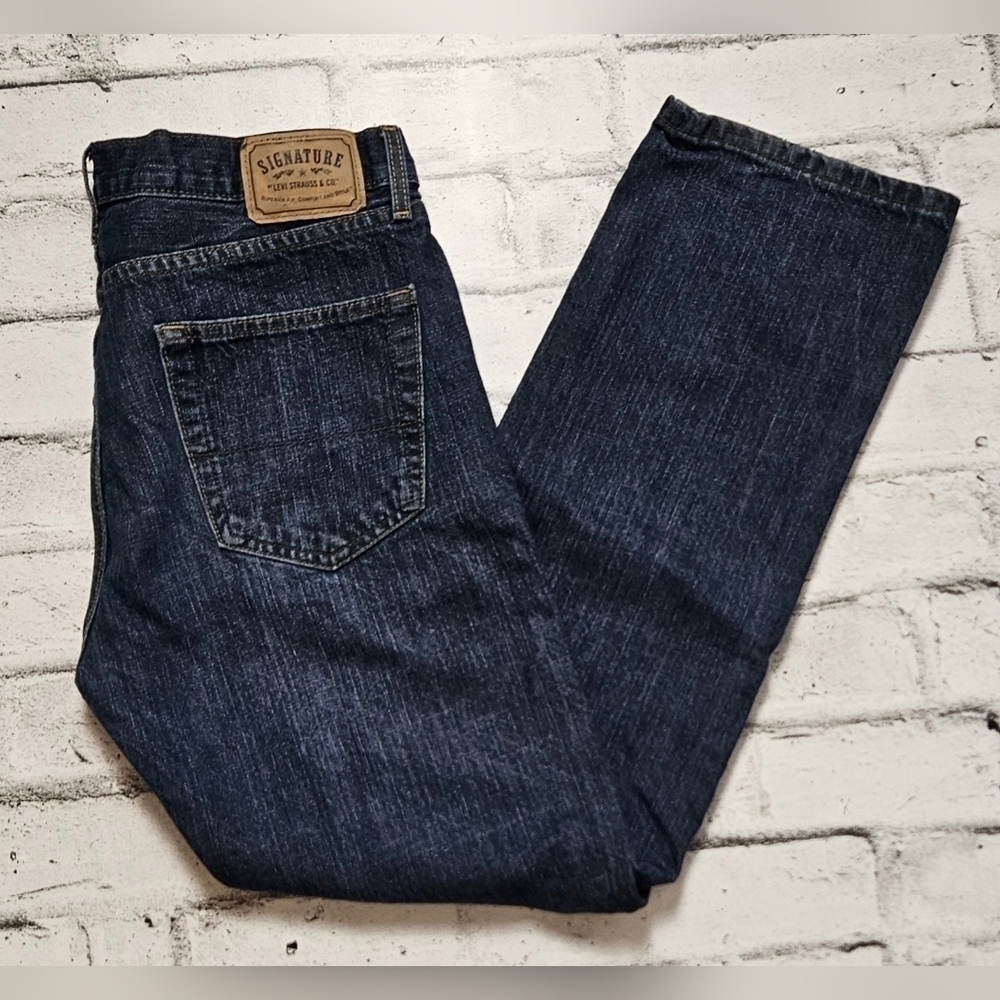 Signature Levi Strauss Regular Fit Jeans Mens 34x32 Blue Denim